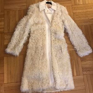 Derek Lam Ivory Shearling Fur Coat